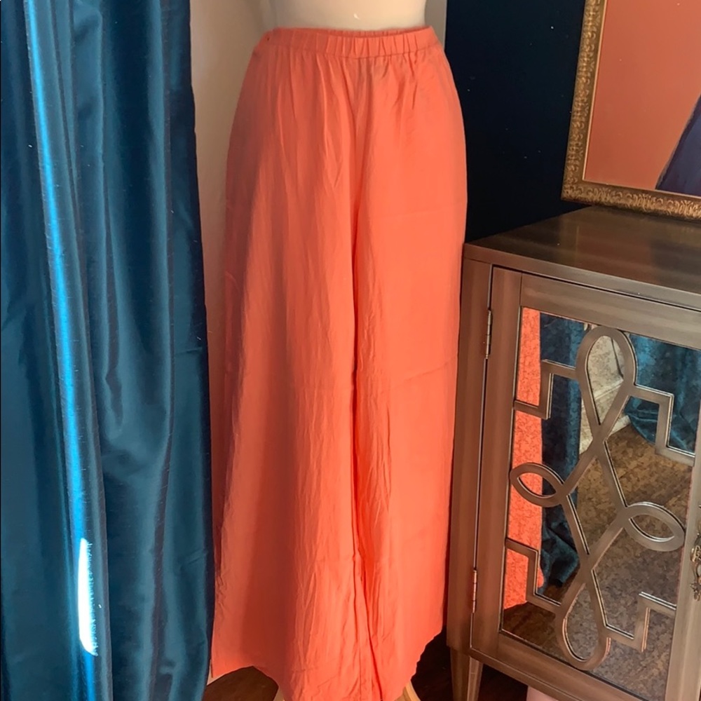 Linen wide leg pants